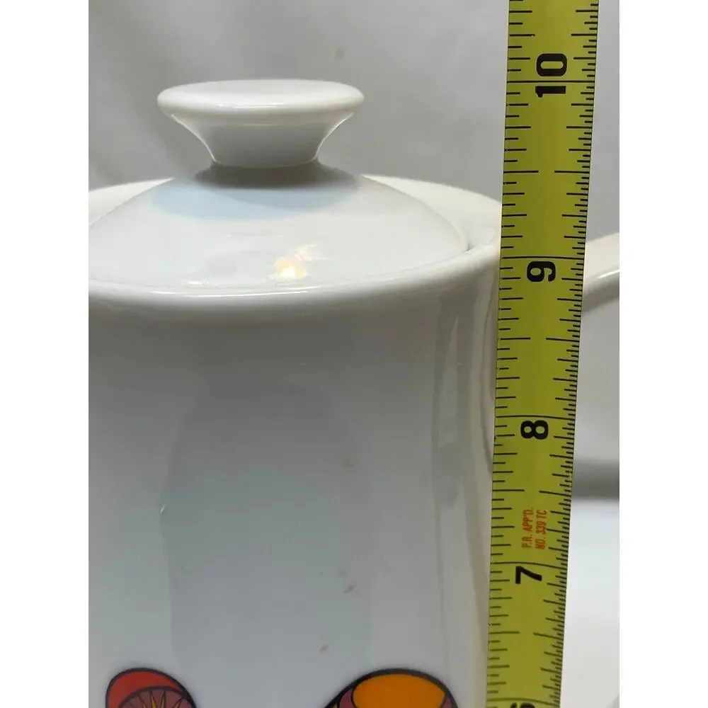 Vintage '70s Coffee/Tea Pot Mushroom Motif 10
